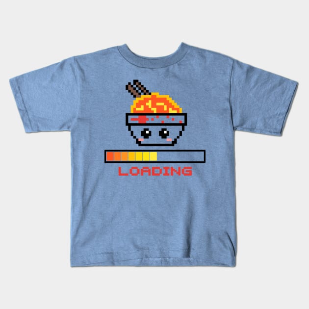 Cute Kawaii Ramen Lover Japanese Anime Noodles Pixel Ramen Kids T-Shirt by Bezra